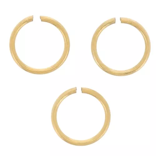 4x0.4mm Stainless steel 316L open Jump rings - Gold Tone x10