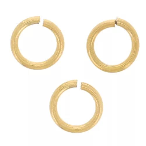 4x0.6mm Stainless steel 316L open Jump rings - Gold Tone x10