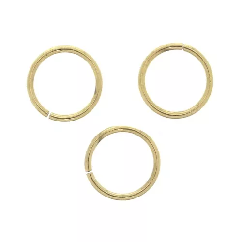 7x0.7mm Stainless steel 316L open Jump rings - Gold Tone x10