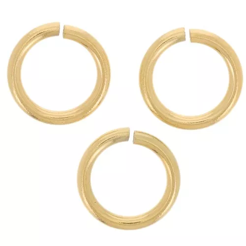 7x1mm Stainless steel 316L open Jump rings - Gold Tone x10