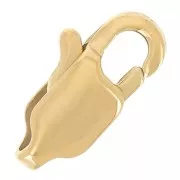 11 mm long carabiner clasp - 304L gold-plated stainless steel x1