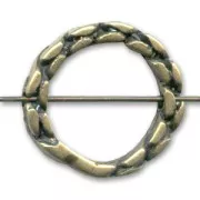 Braided ring 18mm Bronze tone x1