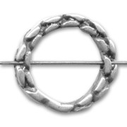 Braided ring 18mm Old silver tone x1