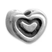 Hearts 5mm Old silver tone x8