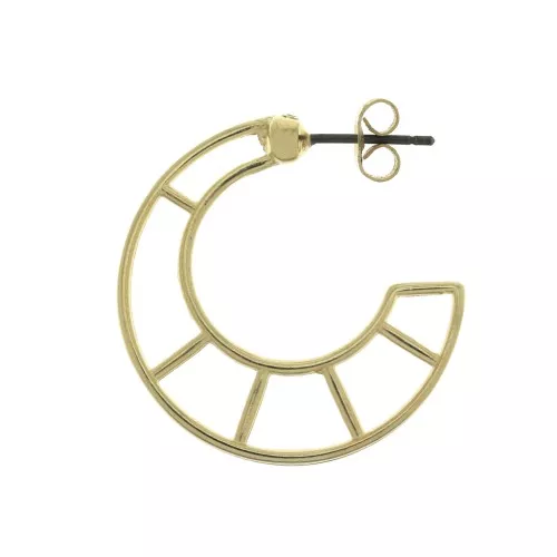 28 mm Design zamac hoop earrings to decorate - fine Gold plated x2