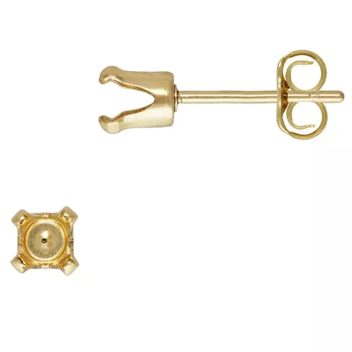 Gold filled earstuds for 4mm cabochon x2