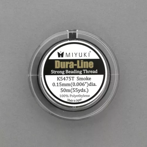 0.15mm Miyuki Dura-Line thread in woven nylon - Smoke x50 m