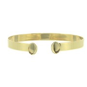 6x174mm Brass bracelet for oval 8x6mm flat back cabochon - fine Gold plated x1