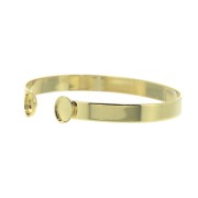 6x174mm Brass bracelet for oval 8x6mm flat back cabochon - fine Gold plated x1
