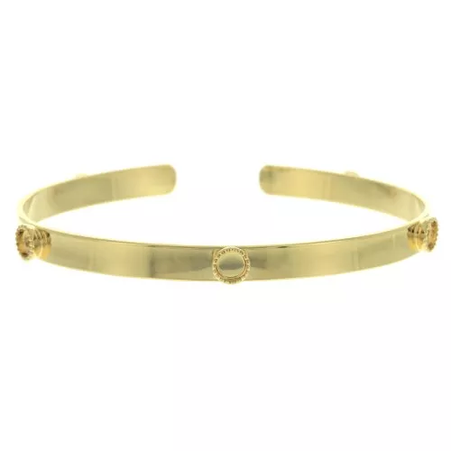 5x174mm Brass Bracelet with 5 settings for 4mm flat back cabochon - fine Gold platedx1