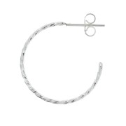 25mm 925 Sterling Silver diamond effect hoop errings to decorate x2