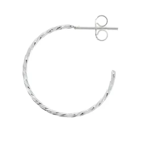 25mm 925 Sterling Silver diamond effect hoop errings to decorate x2