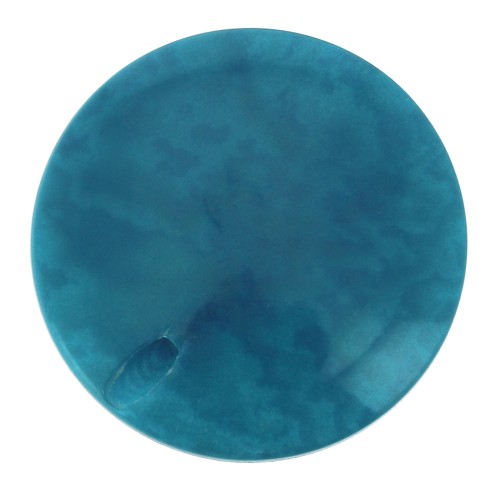 20mm Flat round Tagua bead - Turquoise Blue x1