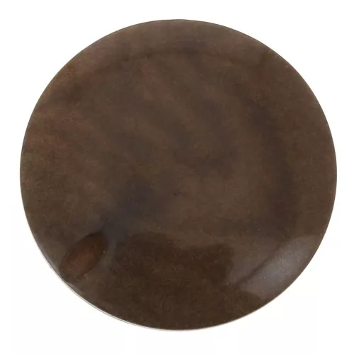 20mm Flat round Tagua bead - Brown x1