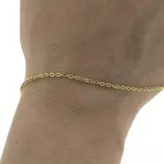 Trace mirror chain 2 mm - Stainless steel 316L Gold x50cm