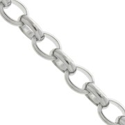 Oval Belcher chain 3.5 mm - 316L stainless steel x1m