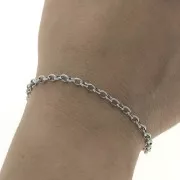 Oval Belcher chain 3.5 mm - 316L stainless steel x1m