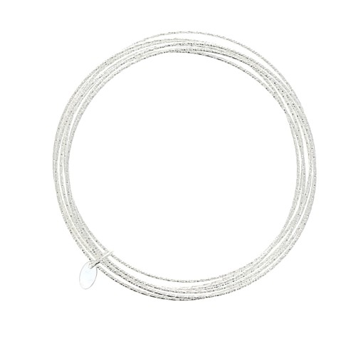 Semainier Bracelet - 7 Diamond Rings - 65 mm in 925 Sterling Silver x1