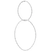 53mm 925 Sterling Silver oval diamond effet pendant x1