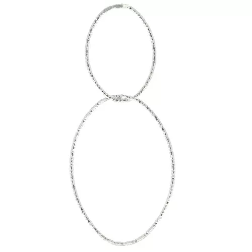 53mm 925 Sterling Silver oval diamond effet pendant x1