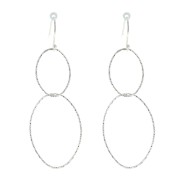 53mm 925 Sterling Silver oval diamond effet pendant x1