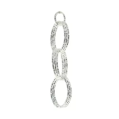 35mm 925 Sterling Silver oval diamond effet pendant x1