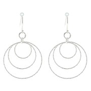 30mm 925 Sterling Silver Round diamond effet pendant x1