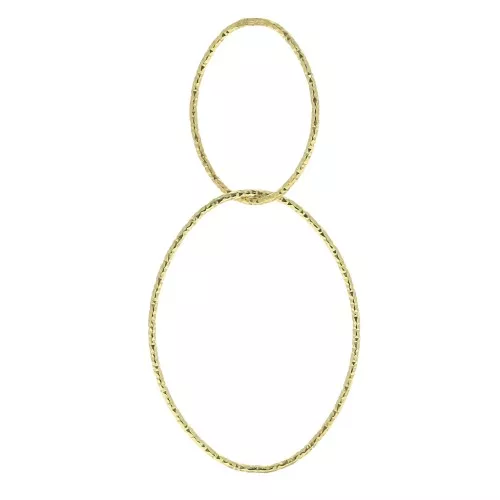 53mm 925 Sterling Silver oval diamond effet pendant - Gold Plated x1
