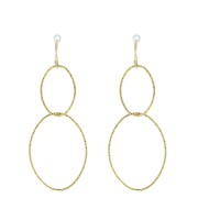 53mm 925 Sterling Silver oval diamond effet pendant - Gold Plated x1