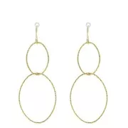 53mm 925 Sterling Silver oval diamond effet pendant - Gold Plated x1