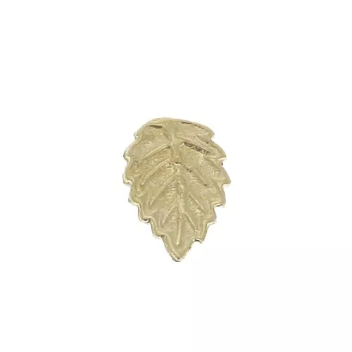 7x5mm Gold filled glue-on element - Textured leaf x1