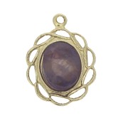 16.5x12mm Gold Filled Fine oval pendant for 8x6mm flat back cabochon x1