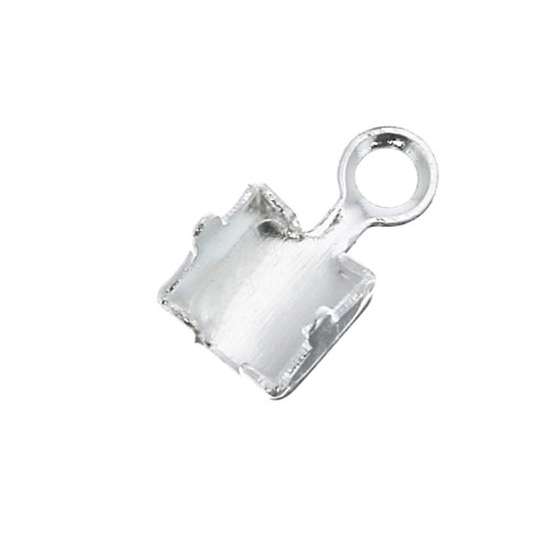 3mm Chain End for Crystal Rhinestone Chain - fine silver plating x1
