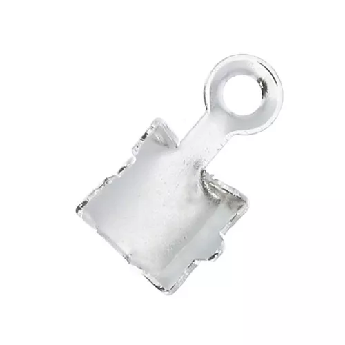 4mm Chain End for Crystal Rhinestone Chain - fine silver plating x1