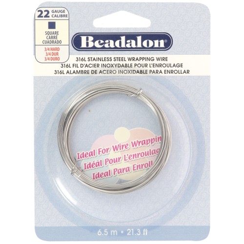 Square wire 0.64 mm - 316L stainless steel x6.5m