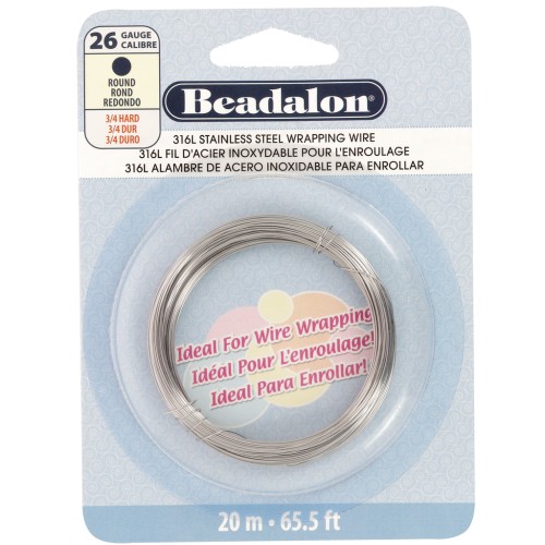 0.41 mm round wire - 316L stainless steel x20m
