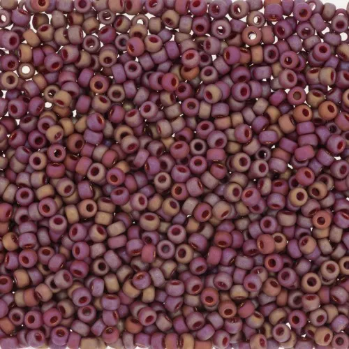 Miyuki Seed beads 11/0 4696 - Opaque Glazed Trillium Red Mat AB x8g