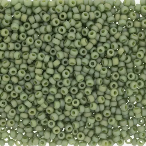 Miyuki Seed beads 11/0 4698 - Opaque Glazed Pistachio Mat AB x8g