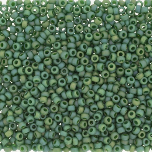 Miyuki Seed beads 11/0 4699 - Opaque Glazed Turtle Green Mat AB x8g