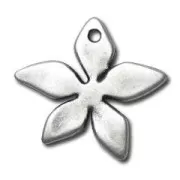 Flower charm 23mm Antique Silver Plating x1