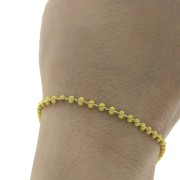 3mm Fancy mesh chain with epoxy resin beads - Yellow - Gold Tone x50cm