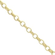 3.6mm Stainless Steel 316L Diamond cut mesh chain - Gold Tone x50 cm