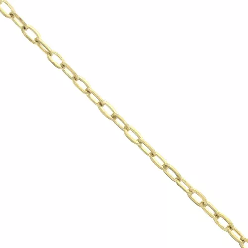 2.1mm Stainless Steel 316L Rectangular cable mesh chain - Gold Tone x50cm