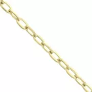 2.1mm Stainless Steel 316L Rectangular cable mesh chain - Gold Tone x50cm