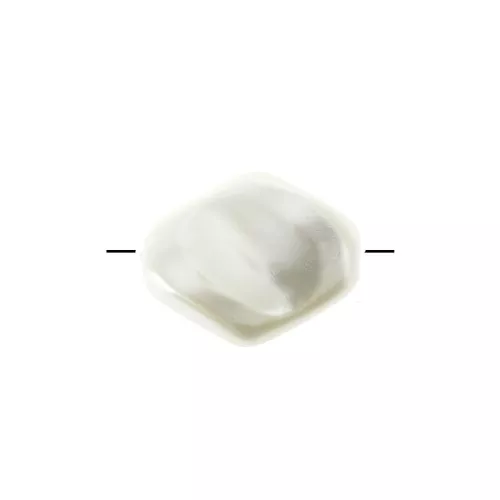12mm Irregular rhombus beads imitation mother-of-pearl - White x10