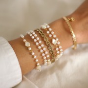 12mm Irregular rhombus beads imitation mother-of-pearl - White x10