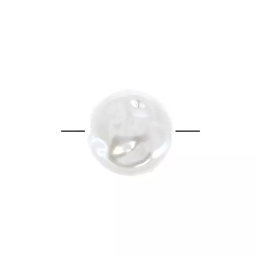 12mm Irregular puck beads imitation mother-of-pearl - White x5