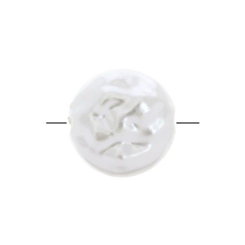 12mm Irregular puck imitation mother-of-pearl - White x4