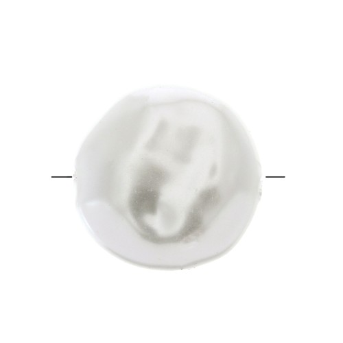 18mm Irregular puck imitation mother-of-pearl - White x1