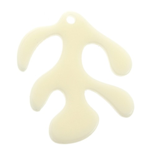 29.5x25mm Plexiglas coral pendant - Ivory x1